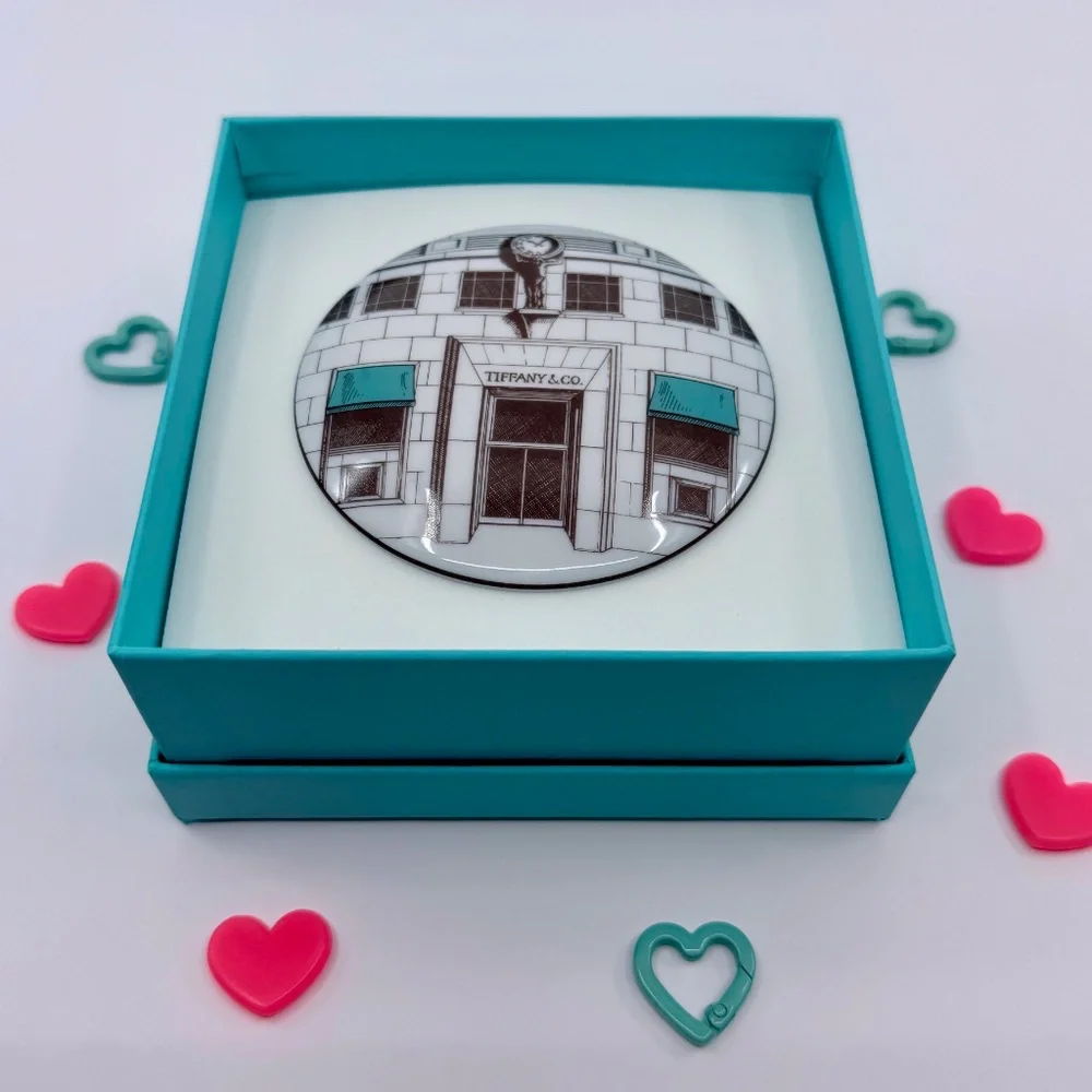 NEW RARE Tiffany & Co. Flagship Facade Trinket Round Porcelain Box